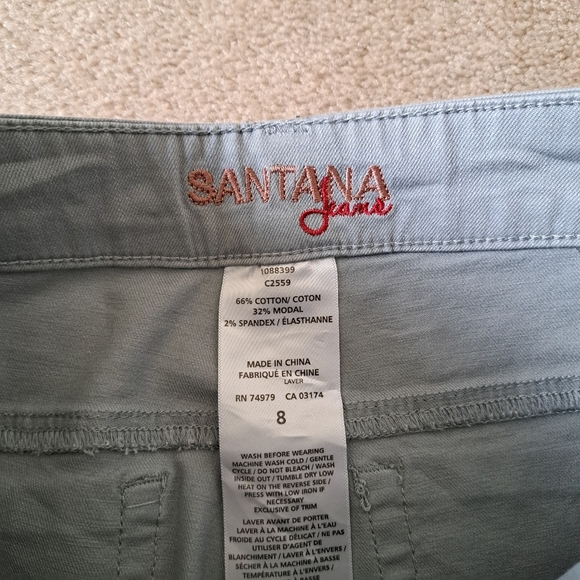 Santana Jeans Cropped Denim Grey Jean Capri Size 8 Straight Leg - Picture 5 of 11